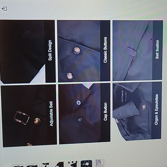 Creatmo US black trench cost double breasted overcoat belted detach hood…S NEW - Picture 10 of 14